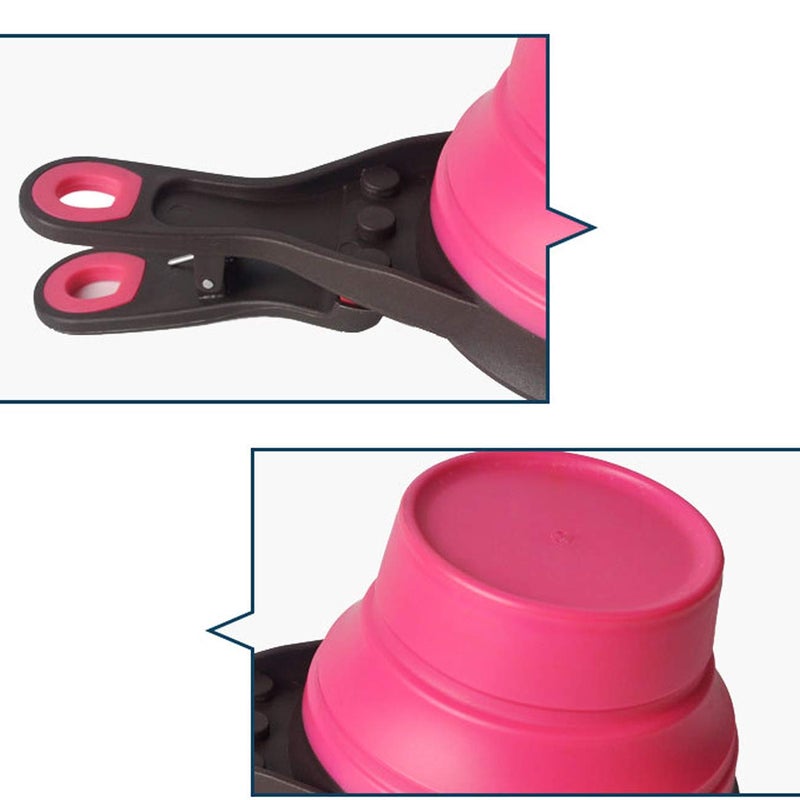 Acronde Collapsible Pet Scoop Silicone Measuring Cups Set Sealing Clip 3 in 1 Multi-Function Scoop Bowls Bag Clip for Dog Cat Food Water Set of 2 (1 Cup & 1/2 Cup Capacity) (Multicolor) - Image 4